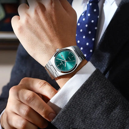 POEDAGAR quartz watch on wrist