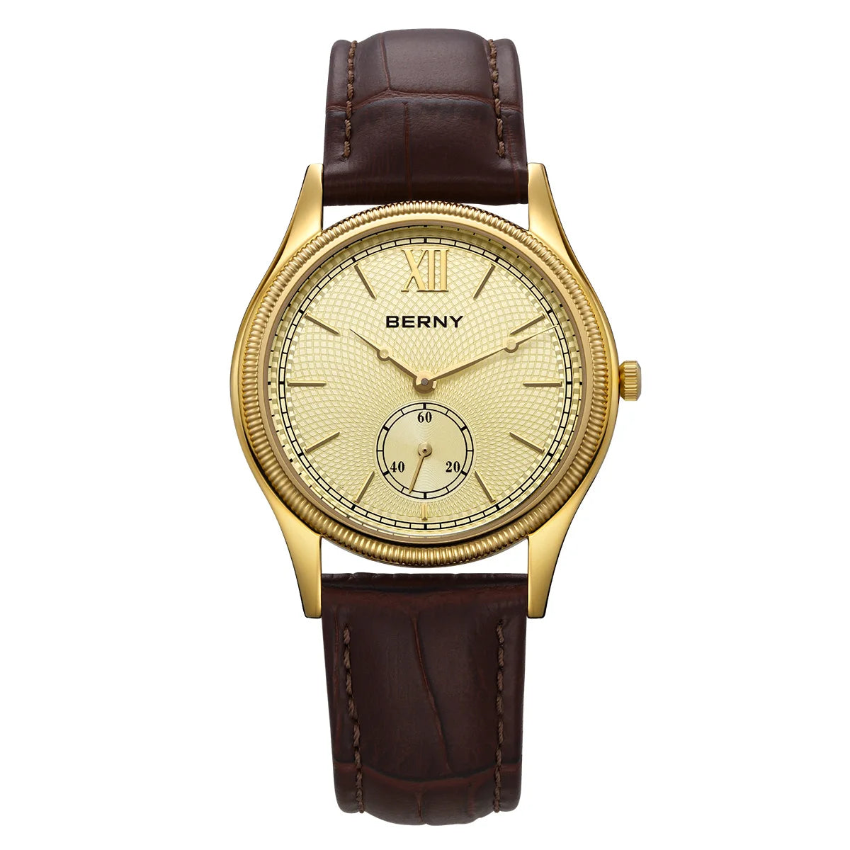 BERNY Classic - Champagne dial, brown strap