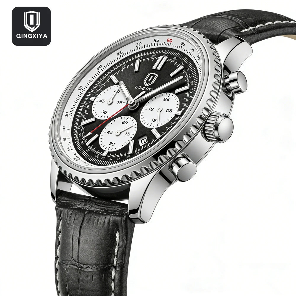 QINGXIYA Aviator Chronograph - Black