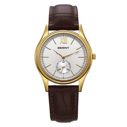 BERNY Classic - Silver White dial, brown strap