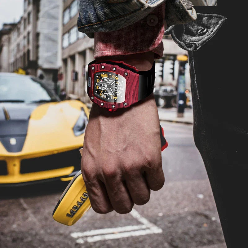 WLISTH Men's Watch Barrel Type Mechanical